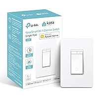 Kasa Apple HomeKit Smart Dimmer Switch KS220, Single Pole, Neutral Wire Required, 2.4GHz Wi-Fi Light Switch Works with Siri, Alexa and Google Home, UL Certified, No Hub Required, White