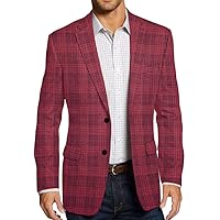 Red Checkered Blazer for Men for Casual Outings SB2301 Red