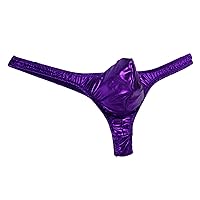 Mens T-Back Thongs Big Pouch Sexy Low Rise G-String Briefs Panties Solid Color Bikini Bulge Ball Pouch Underwear