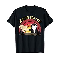 Retro 70s 80s Best Cat Dad Ever Funny Cat Daddy Cat Lovers T-Shirt