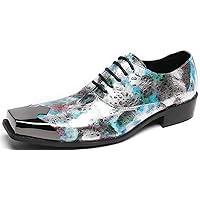 Men's Metal Derby Wedding Western Genuine Leather Business Party Shoes