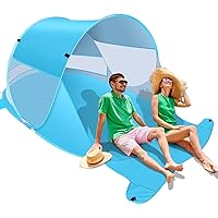 Beach Tent, Large Automatic Instant Pop Up Beach Shade, UPF 50+ Portable Sun Shelter Anti UV Beach Umbrella Baby Tent with Carrying Bag Fit for 2 Person