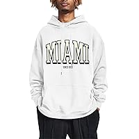 Mens Hoodies Letter Graphic Print Drawstring Pocket Hoodie Sweatshirt Hip Hop Streetwear Trendy Casual Tops