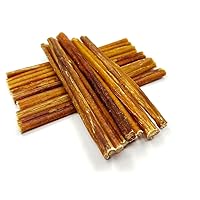 Natural Odor Bully Sticks for Dogs，Healthy Long Lasting Pizzle Chews (6 Inch, 10 Pack)，Single Ingredient，All Natural，Free Range 100% Grass-Fed Beef，Grain-Free, Low Fat (Medium/Thin)