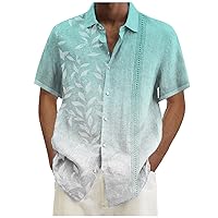 Hawaiian Shirt for Men, Casual Short Sleeve Shirts Button Down Men's Shirts Beach Summer Wedding Shirts