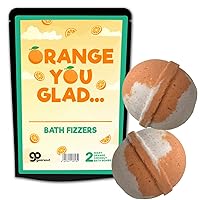 Orange You Glad Bath Fizzers Sweet Personalized Gifts for Kids Customizable Bath Bombs Orange Coconut Scent Cute Stocking Stuffers for Women Dad Joke Gifts