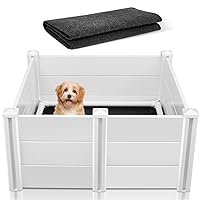Dog Whelping Box for Dogs Whelping Pen with Safety Rails and Felt Pad 38 x 38 x 19 Inches White Puppy Playpen Whelping Supplies for Medium Small Dogs Puppies