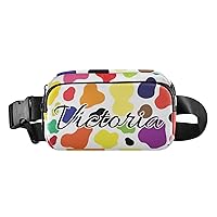 Custom Colorful Cow Fanny Packs for Women Men Personalized Belt Bag with Adjustable Strap Customized Fashion Waist Packs Crossbody Bag Waist Pouch for Running Travelling