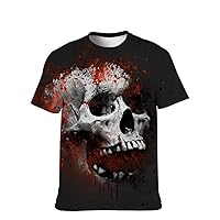 Mens Cool-Novelty T-Shirt Graphic-Tees Funny-Vintage Short-Sleeve Jiuce Hip-Hop: Crazy Skulls Fashion Special Workout Gift