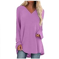 FYUAHI Women's Autumn and Winter Casual Round Neck T-Shirt Printed Long Sleeve Pullover Top