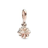 Pandora Moments 782591C01 Pop Up Birthday Gift Charm with Rose Gold Plated Alloy Moments Collection Compatible Moments Bracelets, Silver, No Gemstone