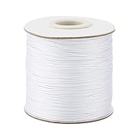 185 Yards/Roll 0.5mm Waxed Polyester Cord Beading Braided Thread Macrame Crafting String Rope for DIY Bracelet Necklace Jewelry Making White