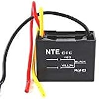 NTE Electronics CFC-6/14 Series CFC Polyester Ceiling Fan Capacitor, 3 Wire, 125/250 VAC, 6/14 Μf Capacitance