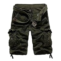 Men's Multi Pockets Camo Cargo Shorts Over Knee Outdoor Wear