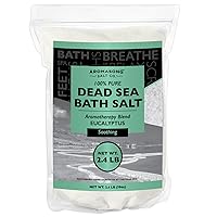 Dead Sea Bath Salt with 100% Natural Eucalyptus Oil Blend for a Soothing Spa Experience - 2.4 LB. Fine Grain in Resealable Bag, Calming Soak for Women & Men