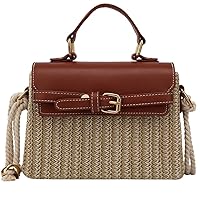 Straw Shoulder Bag, Straw Handbag, Straw Bag, Tote, Bohemian Straw Bag Women Beach Handbag Summer Vintage Rattan Bag Brown (Color: Brown)