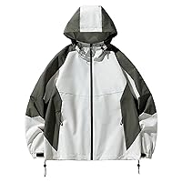 Men's Waterproof Rain Jacket Soft Shell Coat For Hiking Travel Hooded Windbreaker Big And Tall Lightweight Jackets