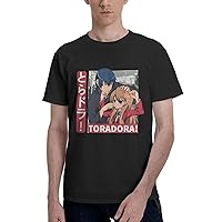 Toradora! Shirt Mens Anime Casual Fashion Cotton Crew Neck Short Sleeve Tops T-Shirt Summer for (Men,Man,Mens)