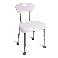 Bath Seat and Shower Chair with Back - Durable Bath Chair for Shower, Shower Seat and Bench for Adults, Height Adjustable Shower Chair for Elderly, Shower Stools for Small Spaces