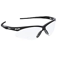 MCR Safety Glasses MPH25 Clear Polycarbonate Bifocal Lens with UV Protection and Scratch Resistant Coating, Black Frame, 2.5 Diopter Magnifying Lens