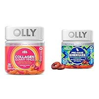 OLLY Collagen Gummy Rings 30 Count & Pre-Game Energize Workout Gummy Rings 25 Count Bundle