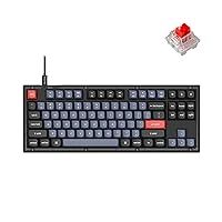 Keychron V3 Wired Custom Mechanical Keyboard, TKL Tenkeyless QMK/VIA Programmable Macro with Hot-swappable Keychron K Pro Red Switch Compatible with Mac Windows Linux (Frosted Black-Translucent)