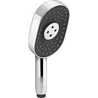 KOHLER 26284-G-CP Statement Oblong Multi-Function Handshower, Handheld Showerhead with 3 Spray Settings, 1.75 GPM, Polished Chrome