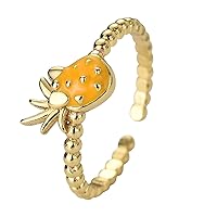 Fruit Pineapple Ring Jewelry Sweet Fruit Accessories Minimalist Style Fashion Versatile Ring Opening Can Be