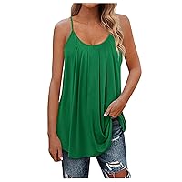 Tank Tops for Women 2024 Casual Flowy Printed Halter Top Y2K Plested Sleeveless Soft Summer Club Trendy Shirts