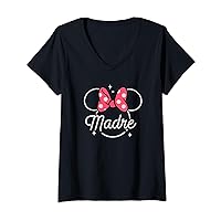 Disney Minnie Mouse Madre Head Icon Magic Mother’s Day V-Neck T-Shirt