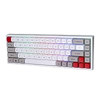 GK GAMAKAY TK68 65% RGB Mechanical Keyboard, 68 Keys Bluetooth 5.0/Type-C Wired/2.4GHz Wireless PBT XDA Profile Keycaps Hot Swappable Custom Backlit Gaming Keyboard (Gateron Red Switch)