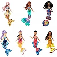 Disney The Little Mermaid Ariel and Sisters Small Doll Set, Collection of 7 Mermaid Dolls, Toys Inspired by the Movie