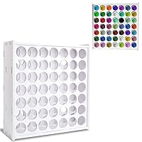 Craft Paint Storage-Paint Rack Organizer with 49 Holes for Miniature Paint Set - Wall-Mounted Craft Paint Storage Rack - 2oz Craft Paint Holder for Apple Barrel, Folkart
