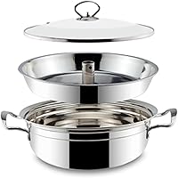 Stainless Steel Crab Seafood Steamer - 30/32/34cm Stock Pot with Tray and Lid Soup Pot for Tamales, Steaming, Boiling & Frying - Makes Seafood, Pasta, Veggies & More Kitchen