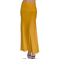 Women's Casual Solid A-Line High Waist Ankle Length Skirt (Size: S-5X)