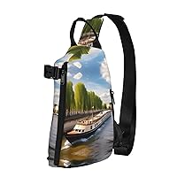 Polyester Fiber Waterproof Waist Bag -Backpack 4 Pocket Compartments Ideal for Outdoor Activities View of the Seine
