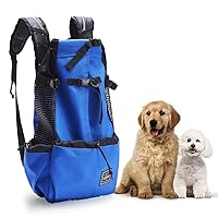 Light Weight Pet Carrier Backpack for Small and Medium Dogs, Veterinarian Approved Safe Bag for Travel - Easy Take Space Saving - Blue XL