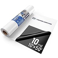 Crawl Space Vapor Barrier - 10 mil (10' x 50'), Thick Plastic sheeting, Drop Cloth Moisture Barrier Covering for Crawl Space Encapsulation, Blackout Plastic Painters Tarp, Black and White Panda Film