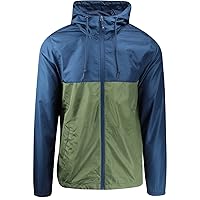 ShirtBANC Men's Windbreaker Jacket Hooded Lightweight Water Resistant Raincoat