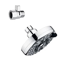 BRIGHT SHOWERS Water Flow Control Valve and Matching High Pressure Rain Showerhead Fixed Shower Head