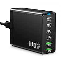 Type C Charging Block USB C Charger Station 6Port Fast Charging 100W Boxeroo Charger Desktop Hub Wall Charger with 6FT USB C Cable Compatible with iPhone 15 14 13 12 Pro Max iPad Pro Samsung Pixel