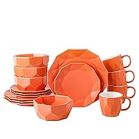 Stone Lain Jamie Porcelain Dinnerware Set, 16-Piece Service For 4, Orange