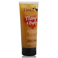 I Love Originals Mango and Papaya Shower Smoothie Enriched with Natural Almond Shell to Remove Impurities and Dead Cells Leaves Skin Feeling Cleansed Vegan Friendly 200ml