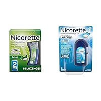 Nicorette 2 mg Mini Nicotine Lozenges to Help Quit Smoking & 2 mg Coated Nicotine Lozenges to Help Stop Smoking - Ice Mint Flavored Stop Smoking Aid, 20 Count Lozenge