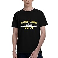 USS Cape St George Cg-71 Men's Short Sleeve T-Shirts Casual Top Tee