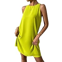 Fall Dresses for Women 2023 Keyhole Back Solid Tunic Dress Dresses for Women