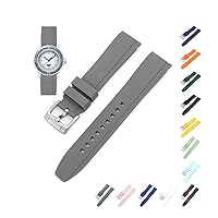 22mm Curved End Rubber Band For Blancpain X Swatch, Replacement Watch Bands With Buckle For Blancpain X Swatch - Multiple Colors