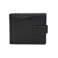 RFID Blocking Men's Real Leather Zipper Coin Pocket Wallet Purse - 1180