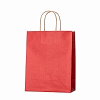 Kraft Bags 100 Pcs, Kraft Paper Bags with Handles Brown Paper Bags Great for Birthday Christmas Graduations Baby Showers Thanksgiving Halloween Easter Mother's Day Holiday Boutique-H-6x3x8in