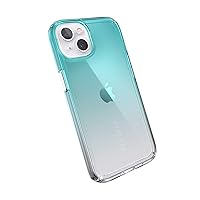 Speck MagSafe Case for iPhone 13 - Drop & Camera Protection, Clear Phone Case, Wireless Charging Compatible, Fits All 6.1 Inch Models - Totally Teal Fade/Clear